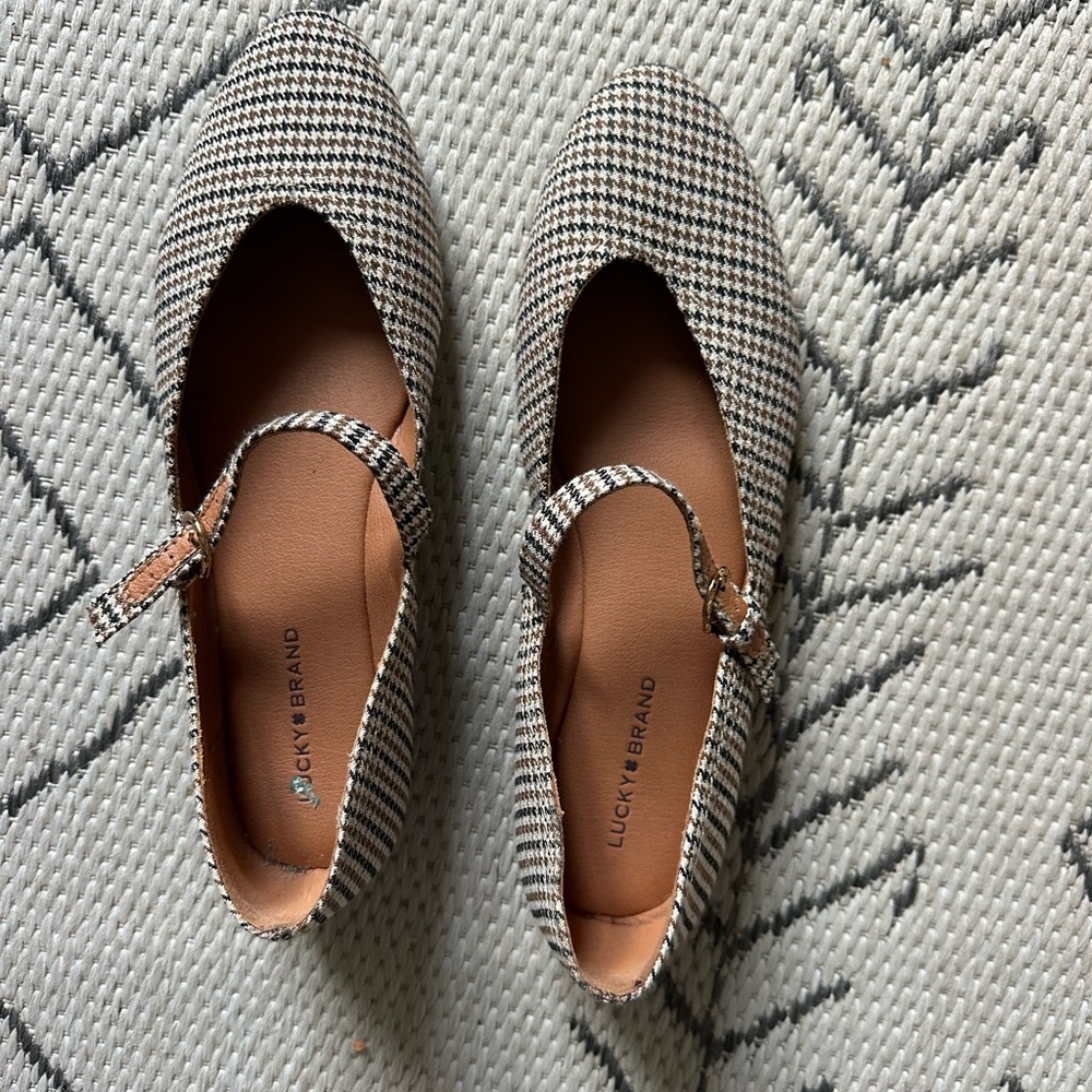 Lucky Brand Houndstooth Mary Jane Flats